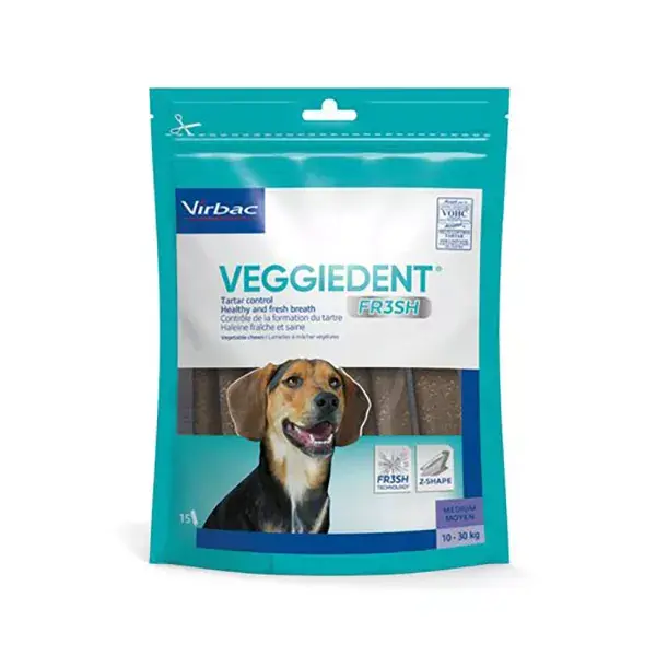 Virbac Veggiedent Fresh M Lamel 15 unidades