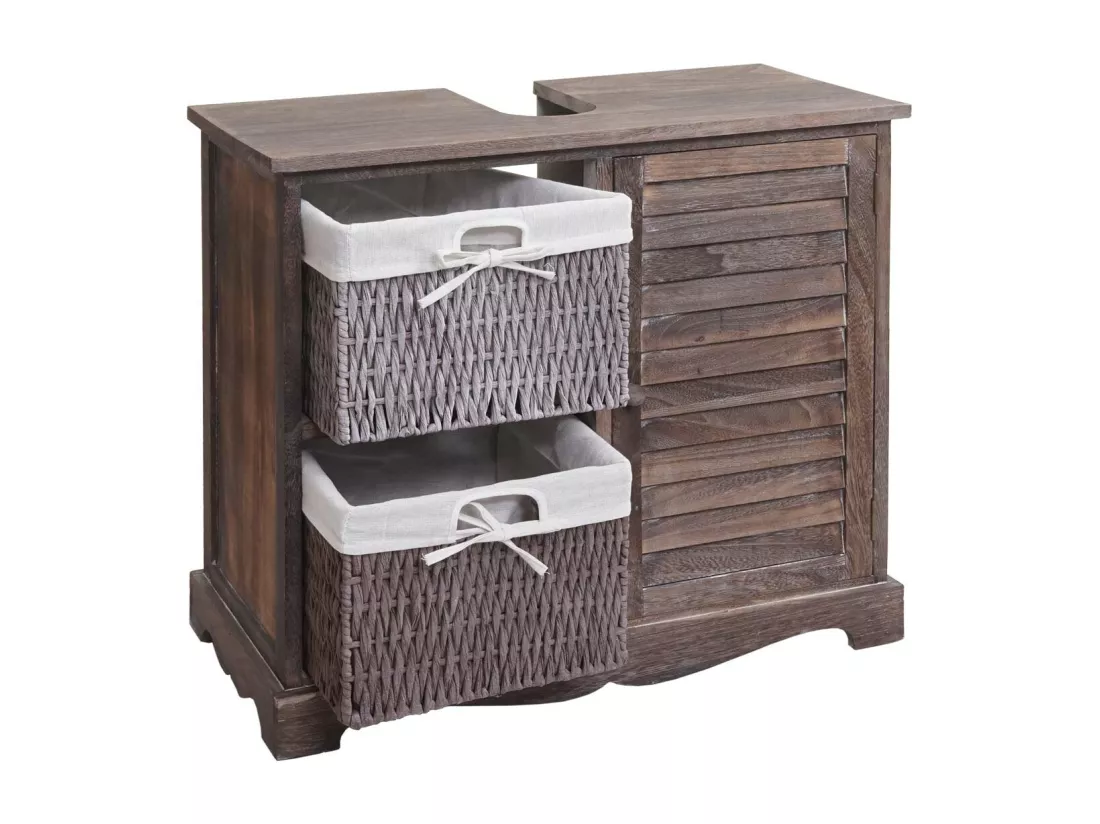 Meuble sous-lavabo MCW-H20, shabby marron