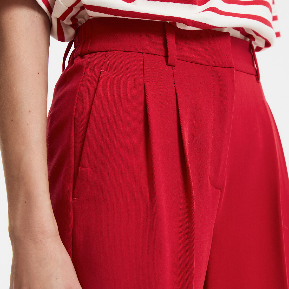 COLEÇÕES LA REDOUTE<br>Calças cropped largas com costuras