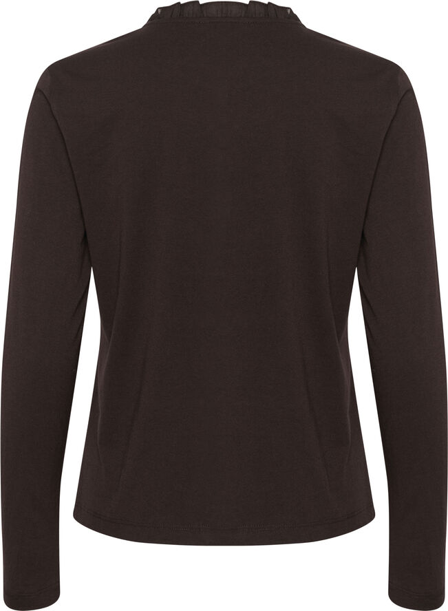 Cream CRNaia flounce blouse Chocolate plum