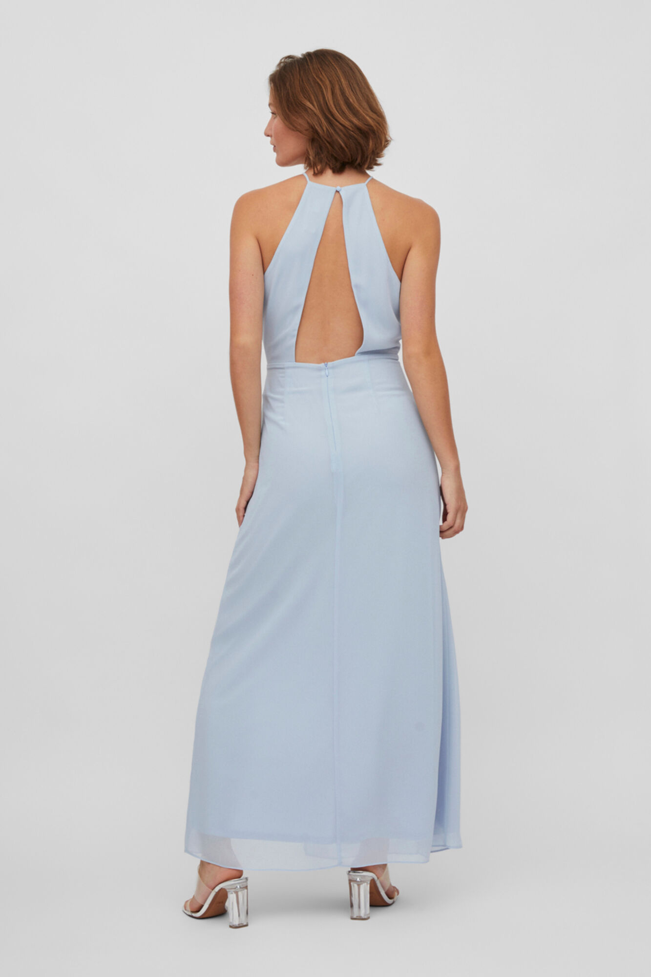 Vestido com decote halter - Azul