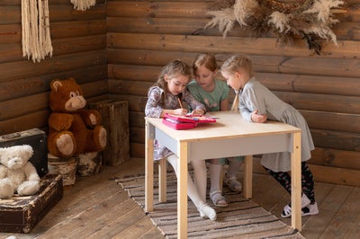 Family-scl Smart Oppbevaring Bord med Stol, Grå