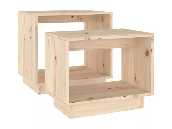 Tables basses gigognes 2 pièces Bois de pin massif