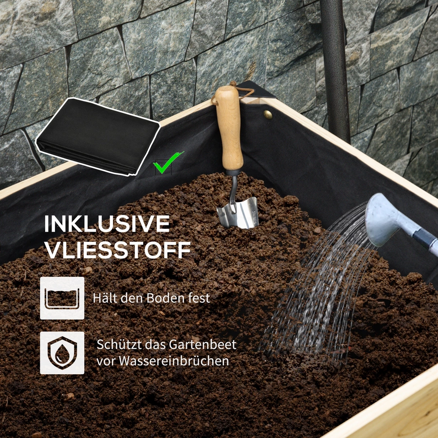 Outsunny Hochbeet mit Vliesstoff bunt