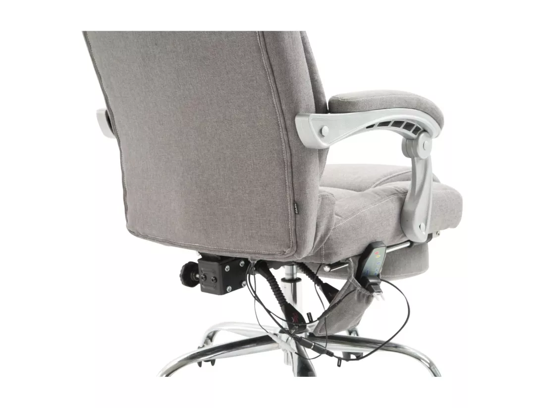 Chaise de bureau - Tissu & Métal chromé - Gris - Pacific