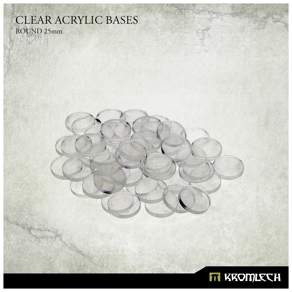 Clear Acrylic Bases: Round 25mm (50)