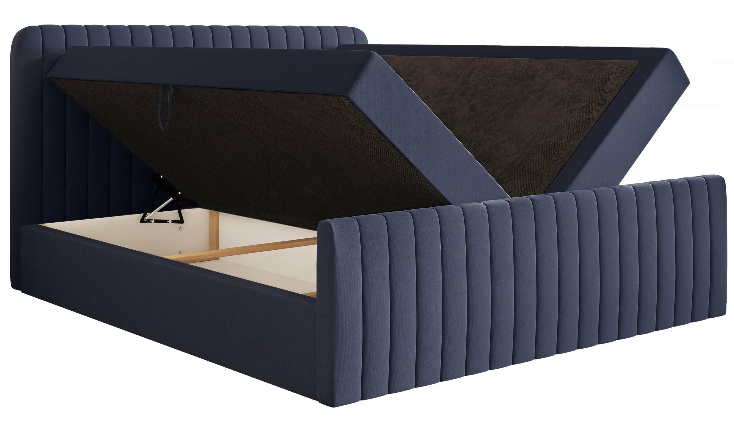 NADUVI Collection Boxspring Adrien chenille met opbergvak 140x200