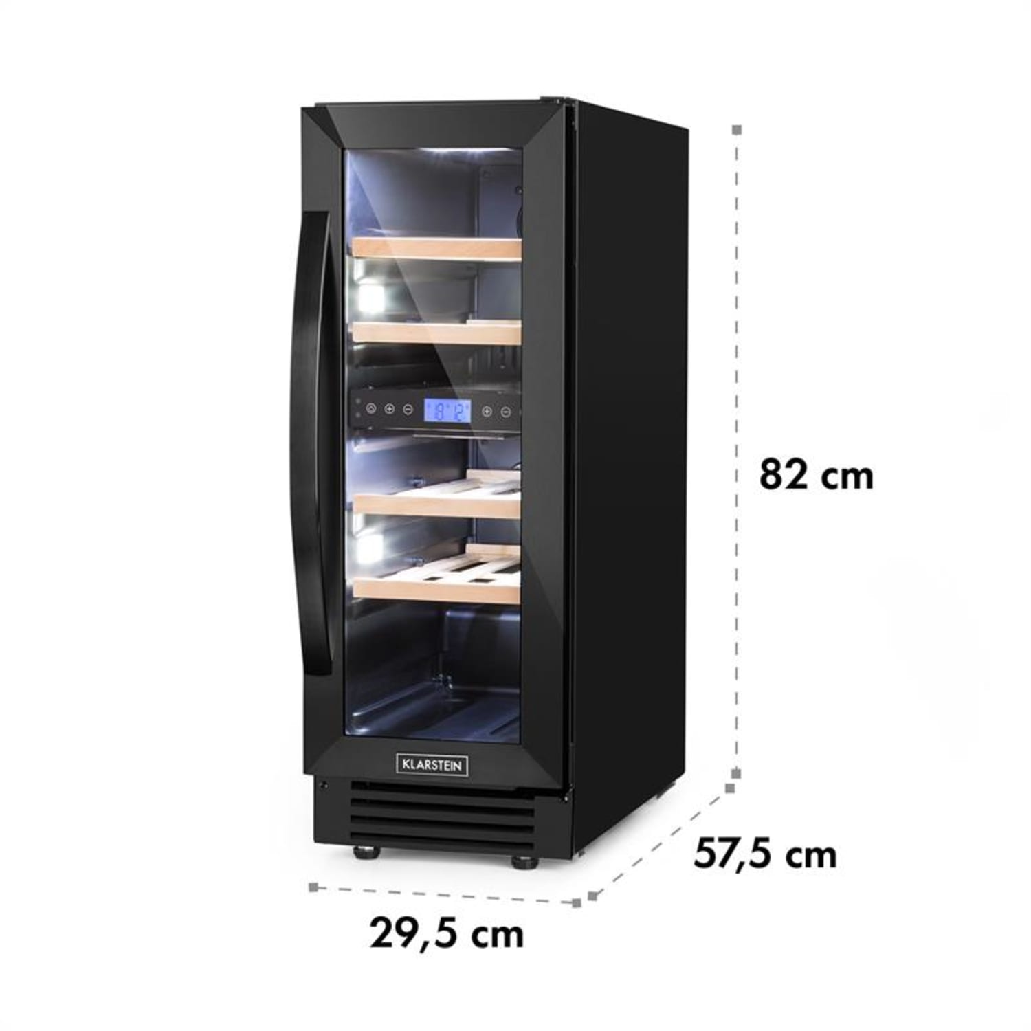 Vinovilla 17 Built-In Duo Weinkühlschrank 53l 17 Fl. 2 Zonen Glastür Schwarz