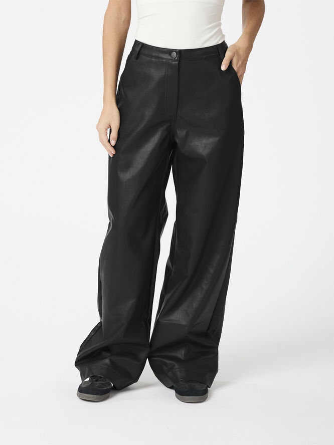 Neo Noir Pinur Faux Leather Pants Black