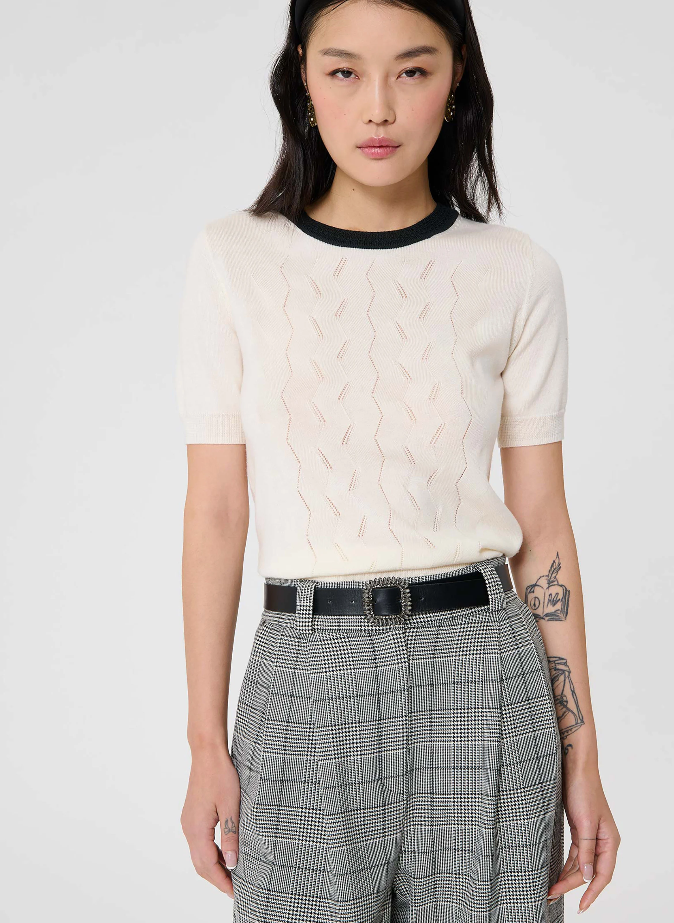 PONTAVEN - Pull col rond droit en laine | Beige