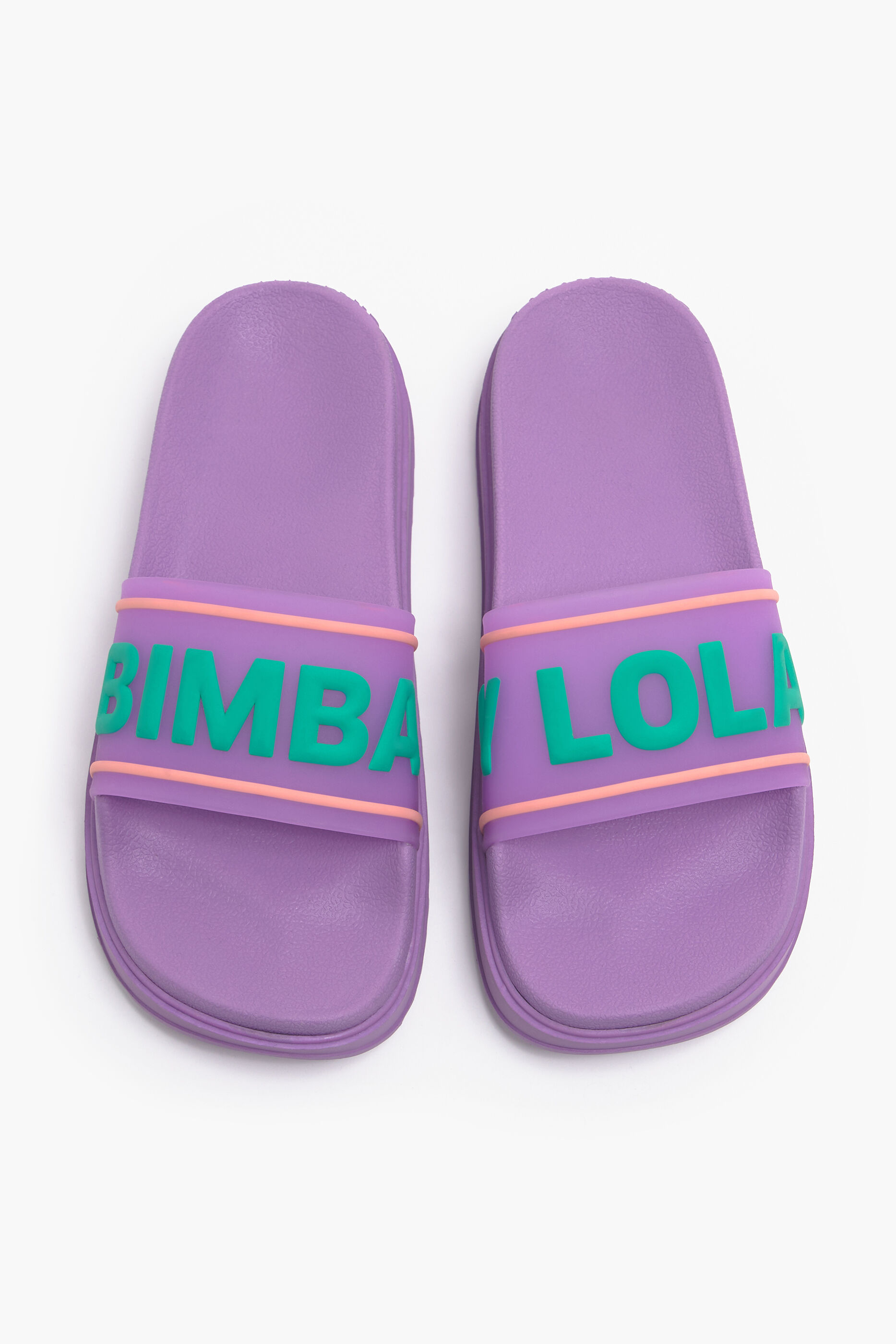 Chinelo plataforma com logo lilás