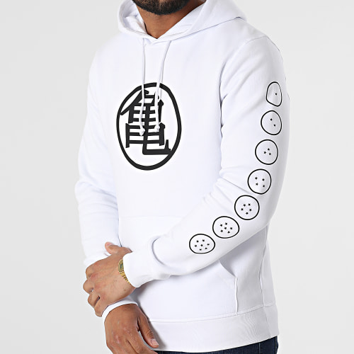 Sweat Capuche Kame Kanji Blanc Noir