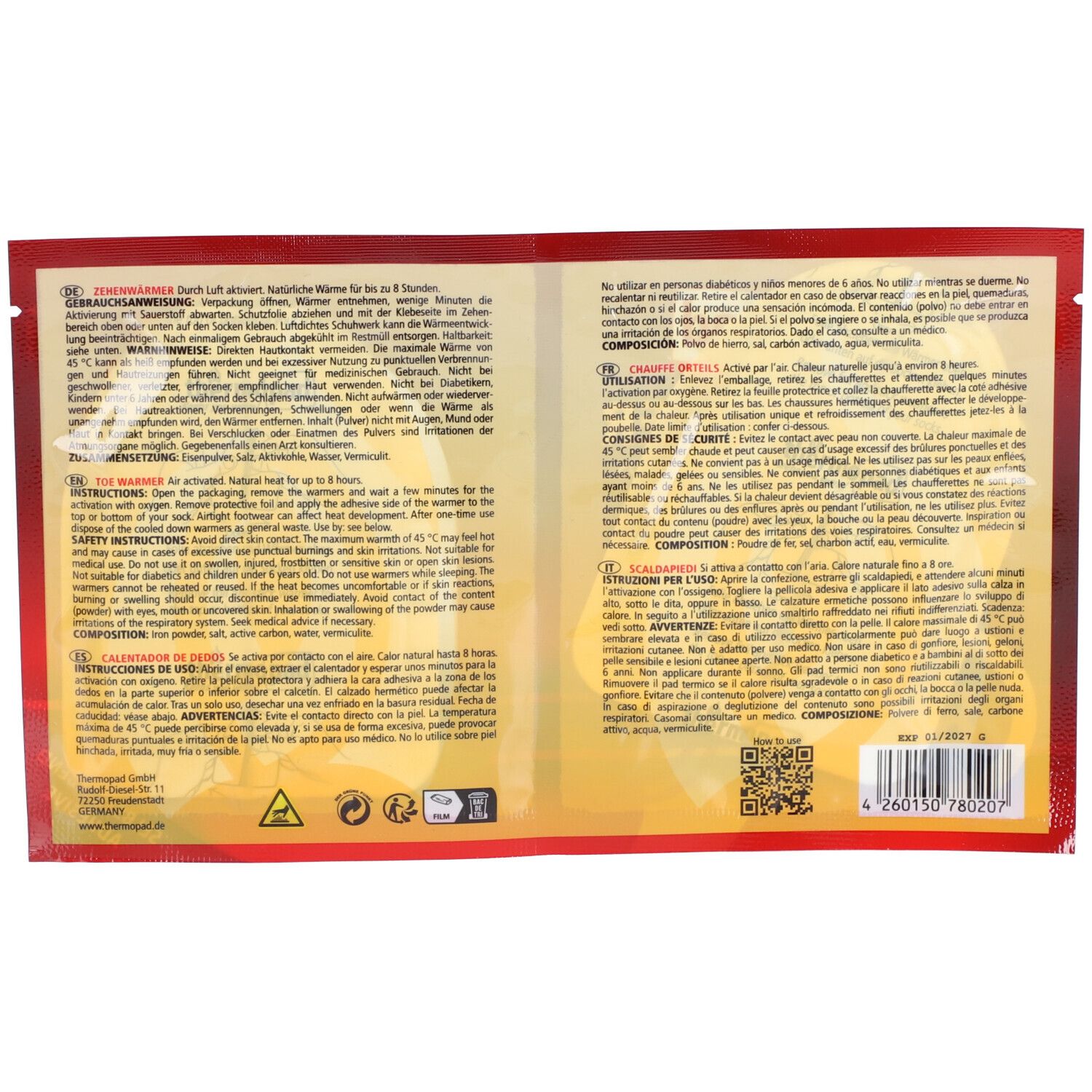 thermopad® Zehenwärmer