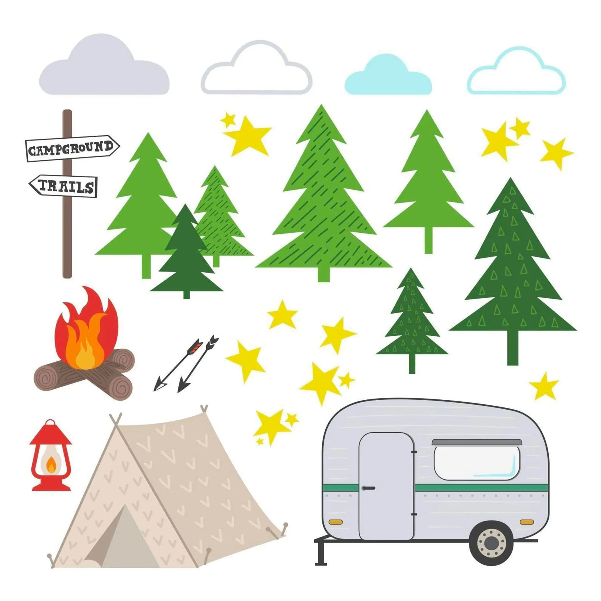 York Wallcoverings Autocollants - Camping