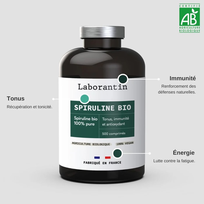 Compléments alimentaires bio - Spiruline - 2 mois