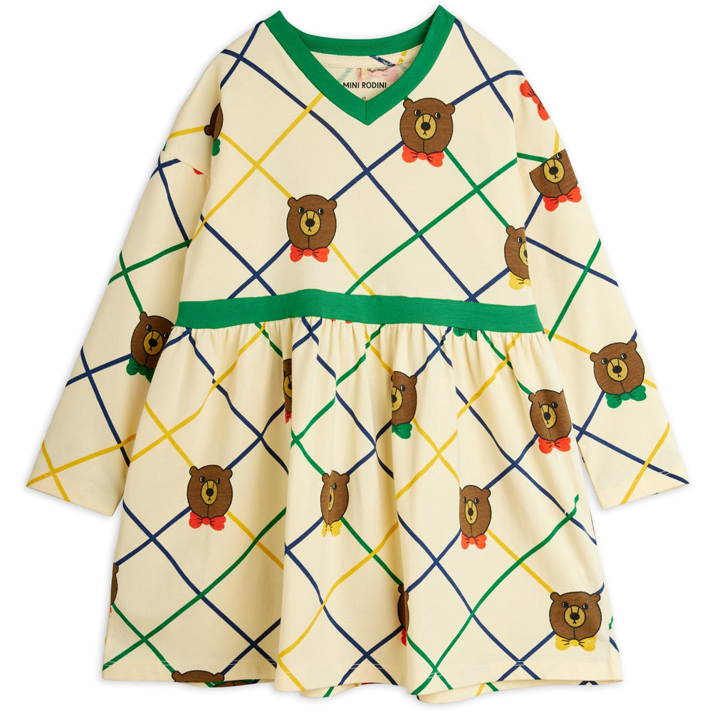 Køb Mini Rodini Off-white Bjørn Check AOP Ls Kjole