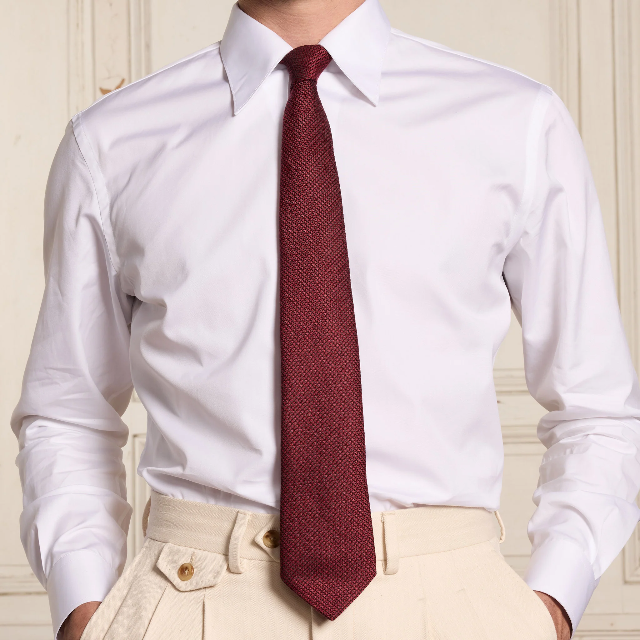 Burgundy woven tie