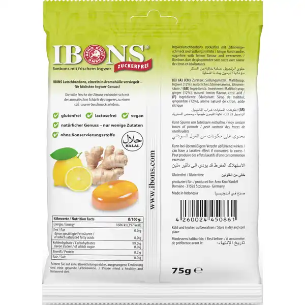 Ingwer-Zitrone Kaubonbons