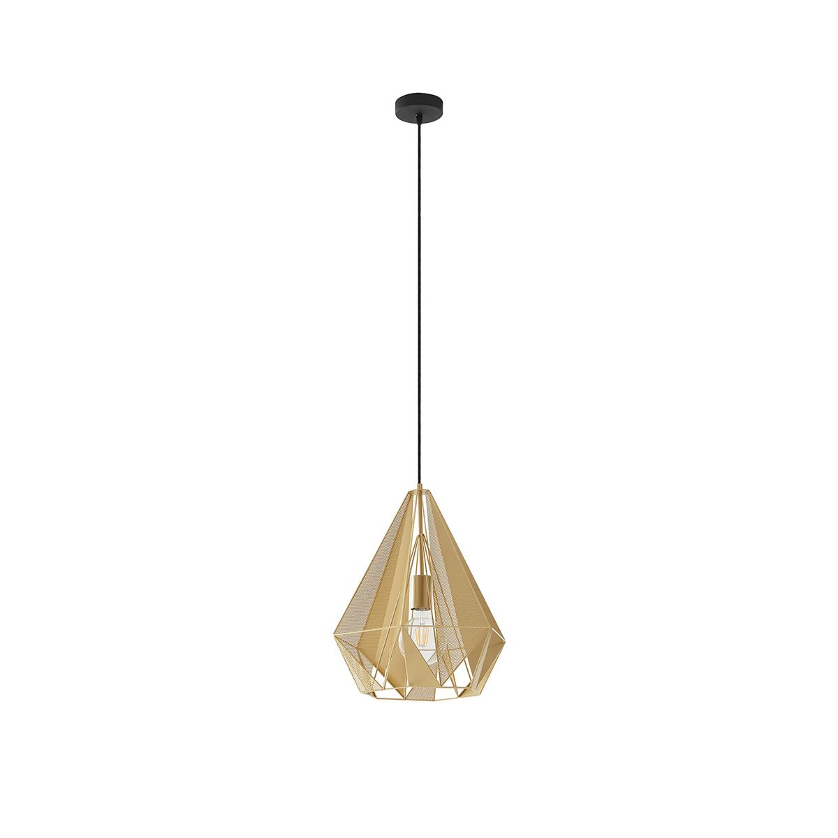 Industriële hanglamp goud met mesh - Carcass