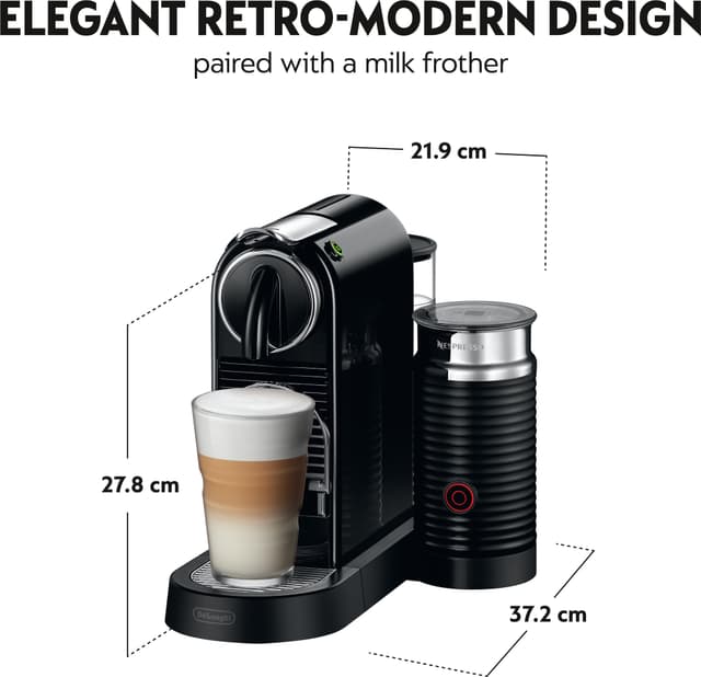 NESPRESSO® CitiZ&milk kaffemaskine fra DeLonghi, Sort