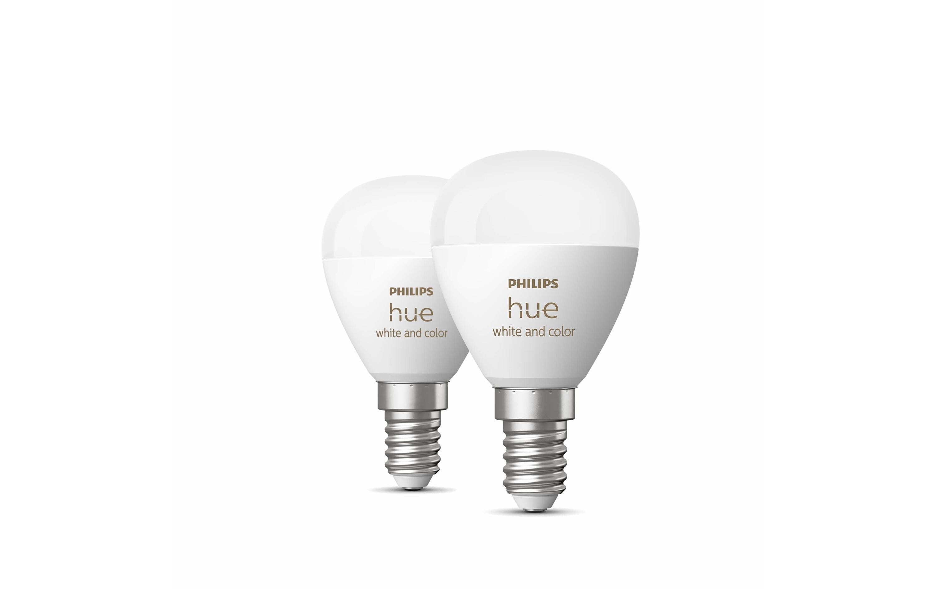White & Color Ambiance E14 Luster Tropfen 2er Set 2 x 470 lmSmartes Hue E14-Leuchtmittel