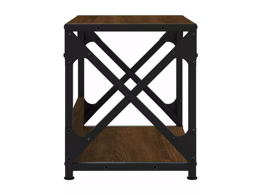 Support d'imprimante à 2 niveaux chêne marron 44x26x31,5 cm