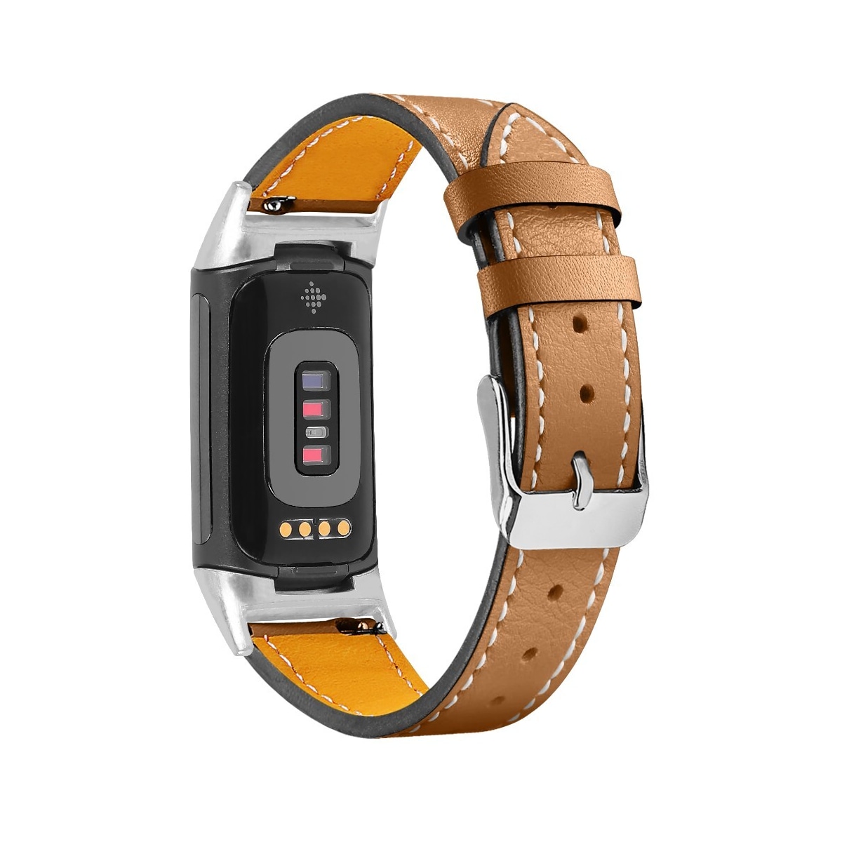 Klokkereim i ekte skinn til Fitbit Charge 5, brun