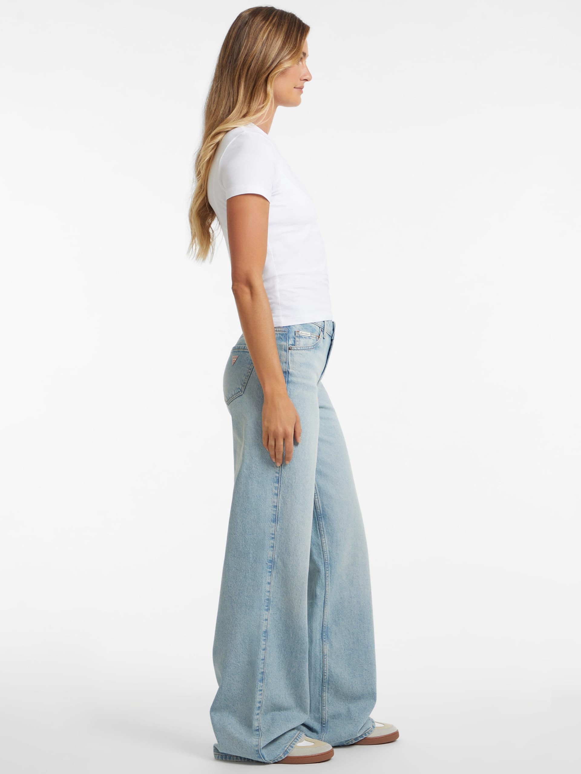 Calça jeans G11 de perna larga
