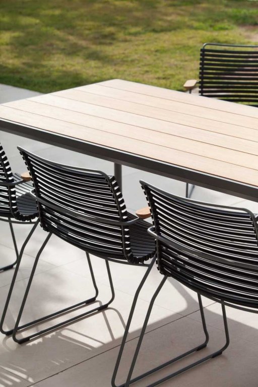 Houe Four tuintafel 160x90 bamboe, donkergrijs onderstel