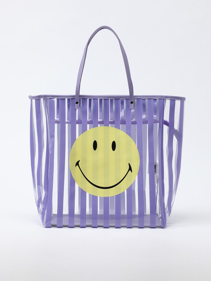 Sacola transparente Smileyñ - Lilás
