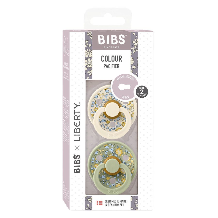 BIBS x Liberty Pacifier Colour Eloise Latex Size 2 Sage Mix 2pcs