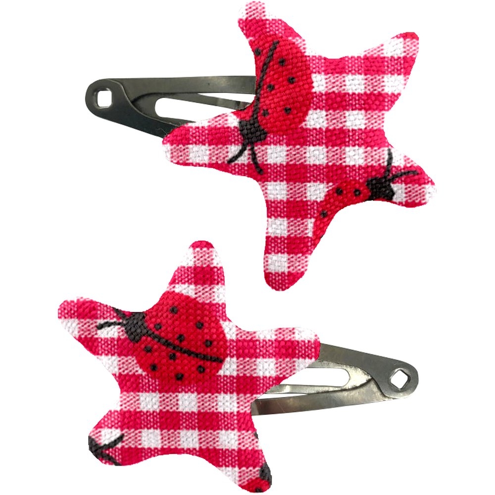 Barrettes Clic-Clac Étoile Vichy Coccinelle