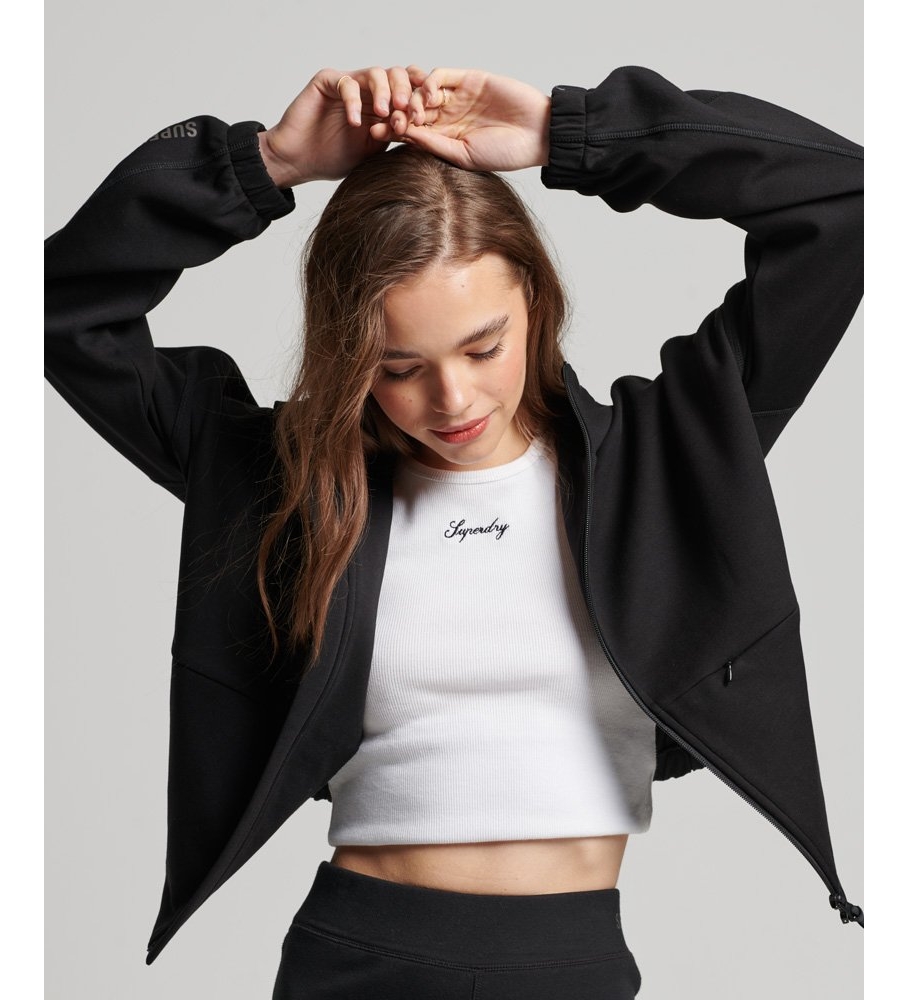Moletom com zíper Superdry Code Tech, preto