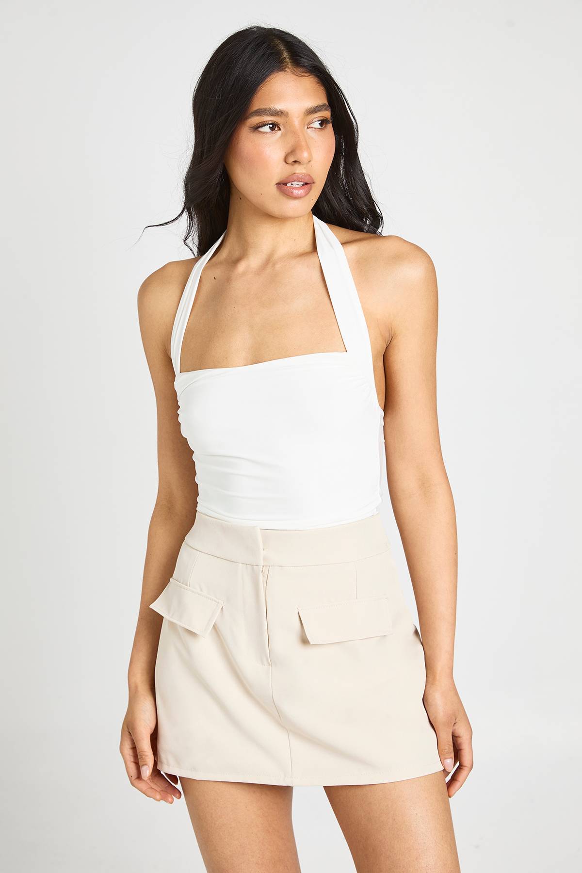 boohoo Haut Licou Froncé À Encolure Carrée Pour Grandes Tailles
