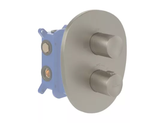 Façade thermostatique 2 voies VILLEROY ET BOCH Antao Brushed Nickel Matt + corps encastré