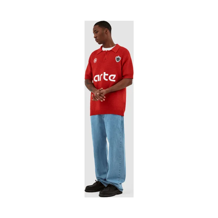 Arte Antwerp Polo Futebol Knit | Rouge