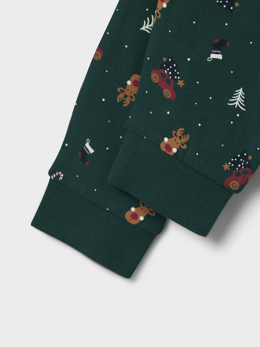 NAME IT kerstpyjama NMNVISMAS met all over print donkergroen