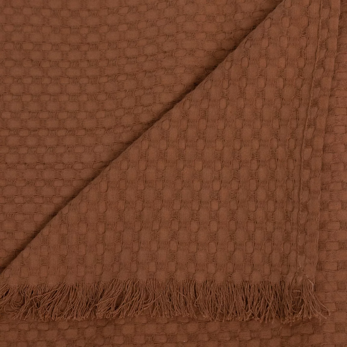 Jeté de lit coton (130 x 180 cm) Widdy Terracotta