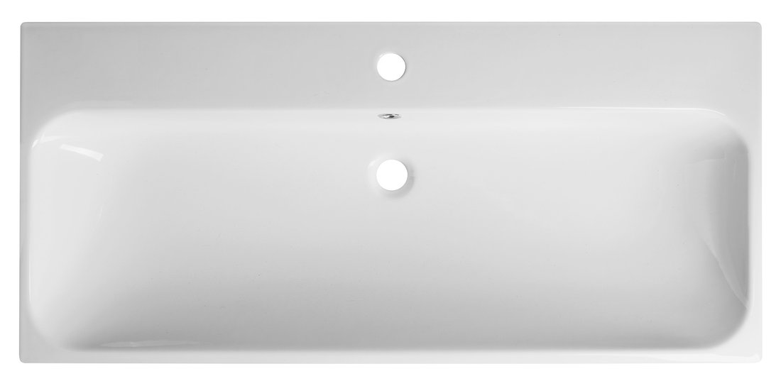 Sapho Toridi keramische wastafel 101x46cm met 1 kraangat wit
