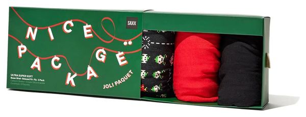 Lot de 3 Boxer Saxx Ultra Super Soft Rouge/Noir