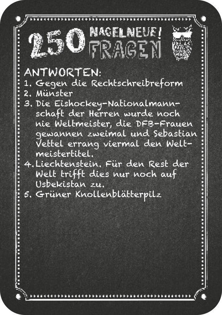 Kneipenquiz - Nagelneue Fragen