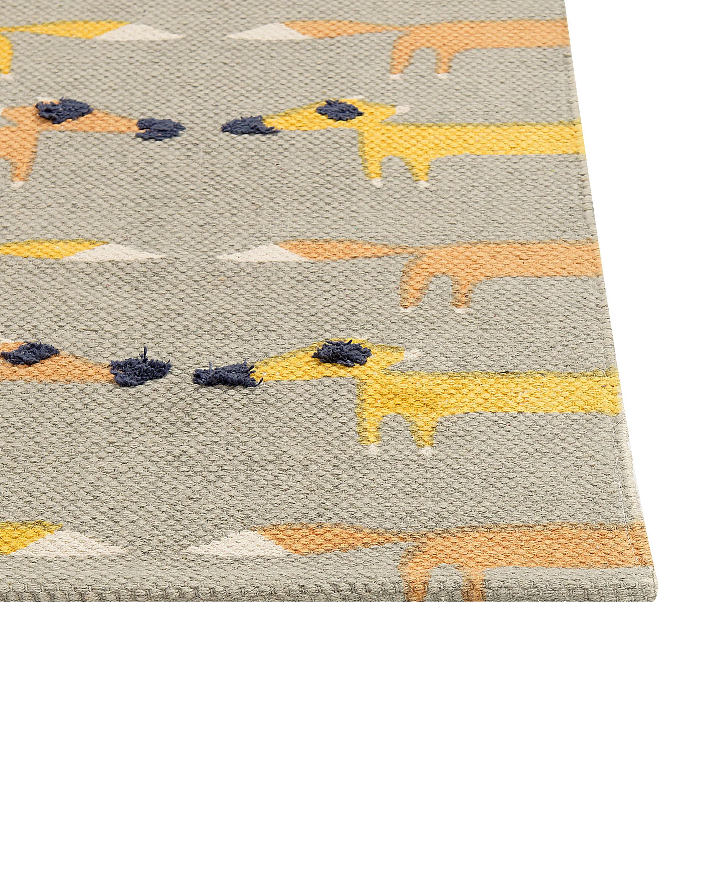 Kindervloerkleed BANKGO Grijs 80 x 150 cm Katoen