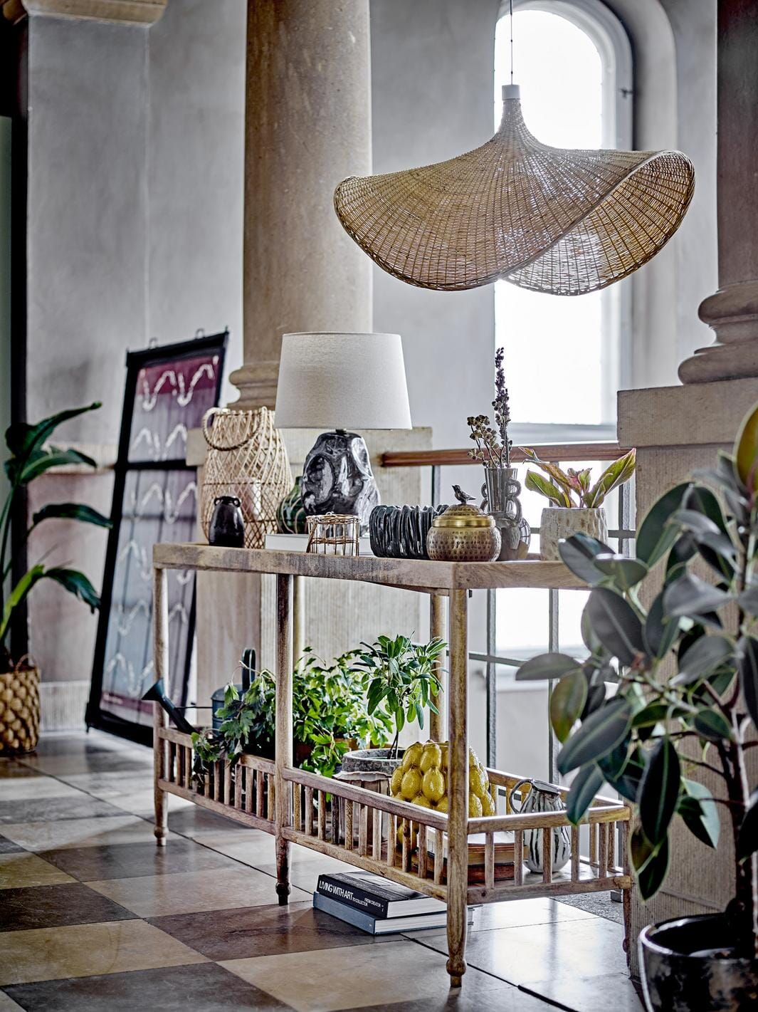 Bloomingville Limone Vase, Gul, Stentøj