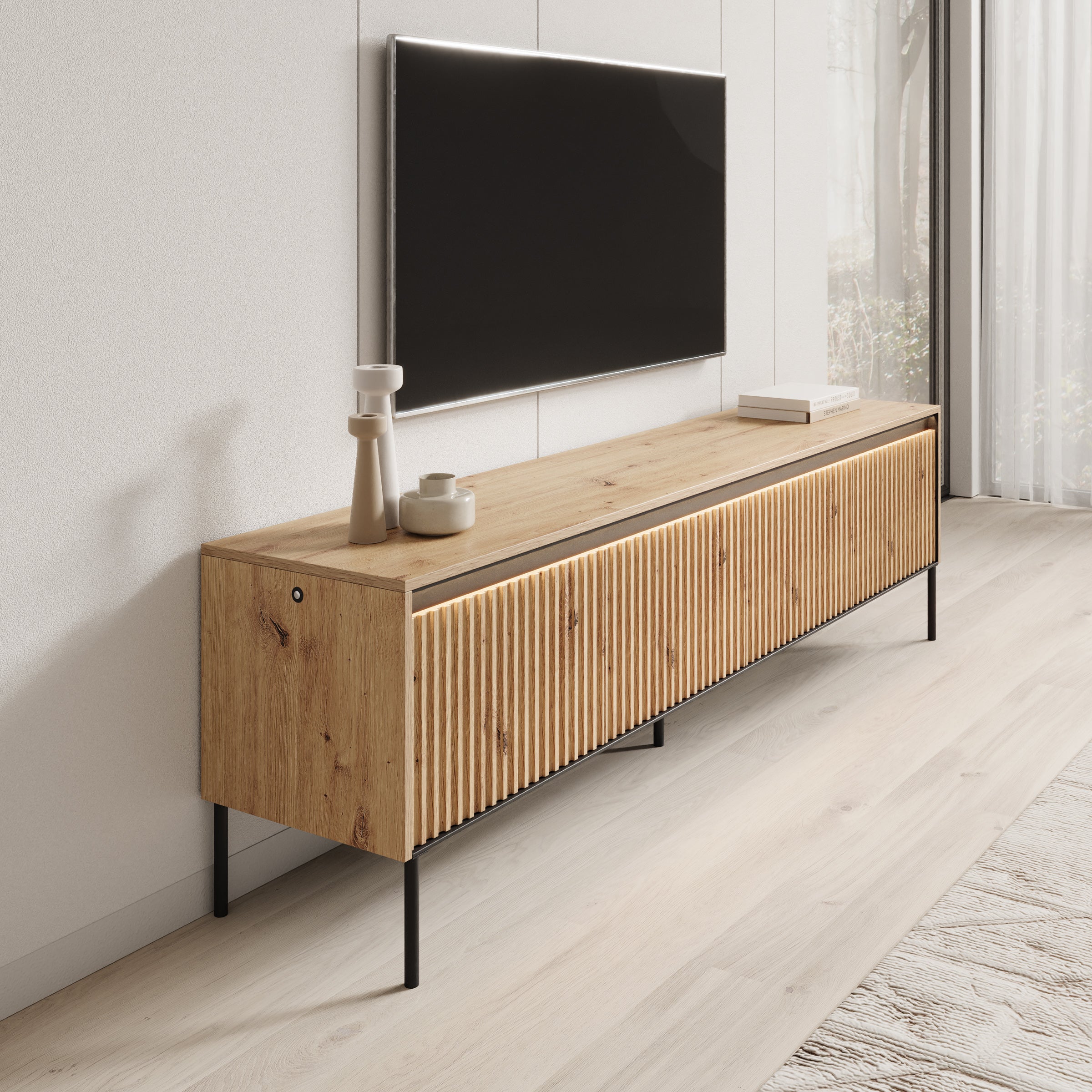 Timoteo - TV-Meubel - Eiken - 193x40x56 cm