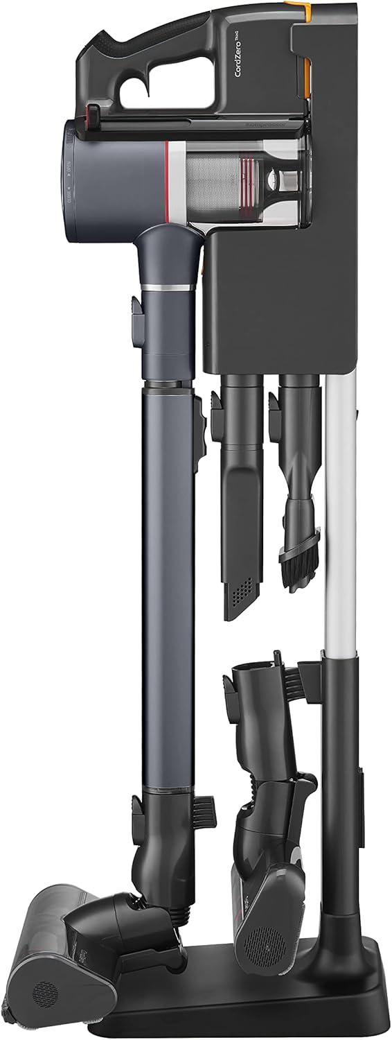 LG CordZero A9K-PRO1G Kabelloser Staubsauger, leistungsstark, 200 W, Laufzeit 120 Minuten, mit WLAN, 3 Bürsten und 4 Zubehör, elektrischer Besen mit Teleskopschlauch und 2 wiederaufladbaren Akkus