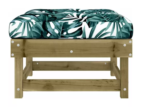 Repose-pied de jardin avec coussin bois de pin imprégné