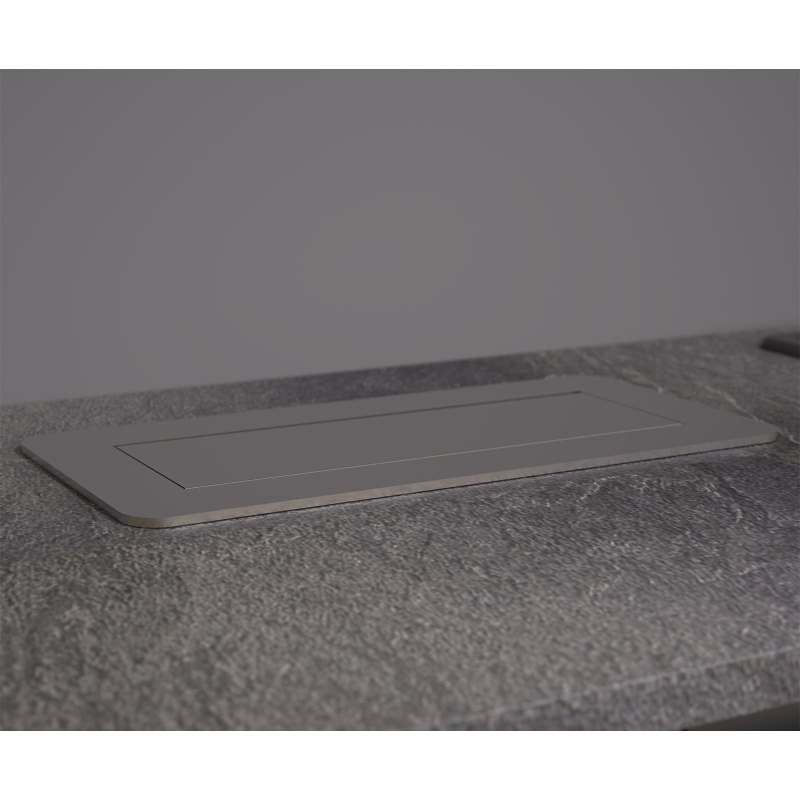 2-fach Steckdosenelement - schwarz-silber - USB - versenkbar