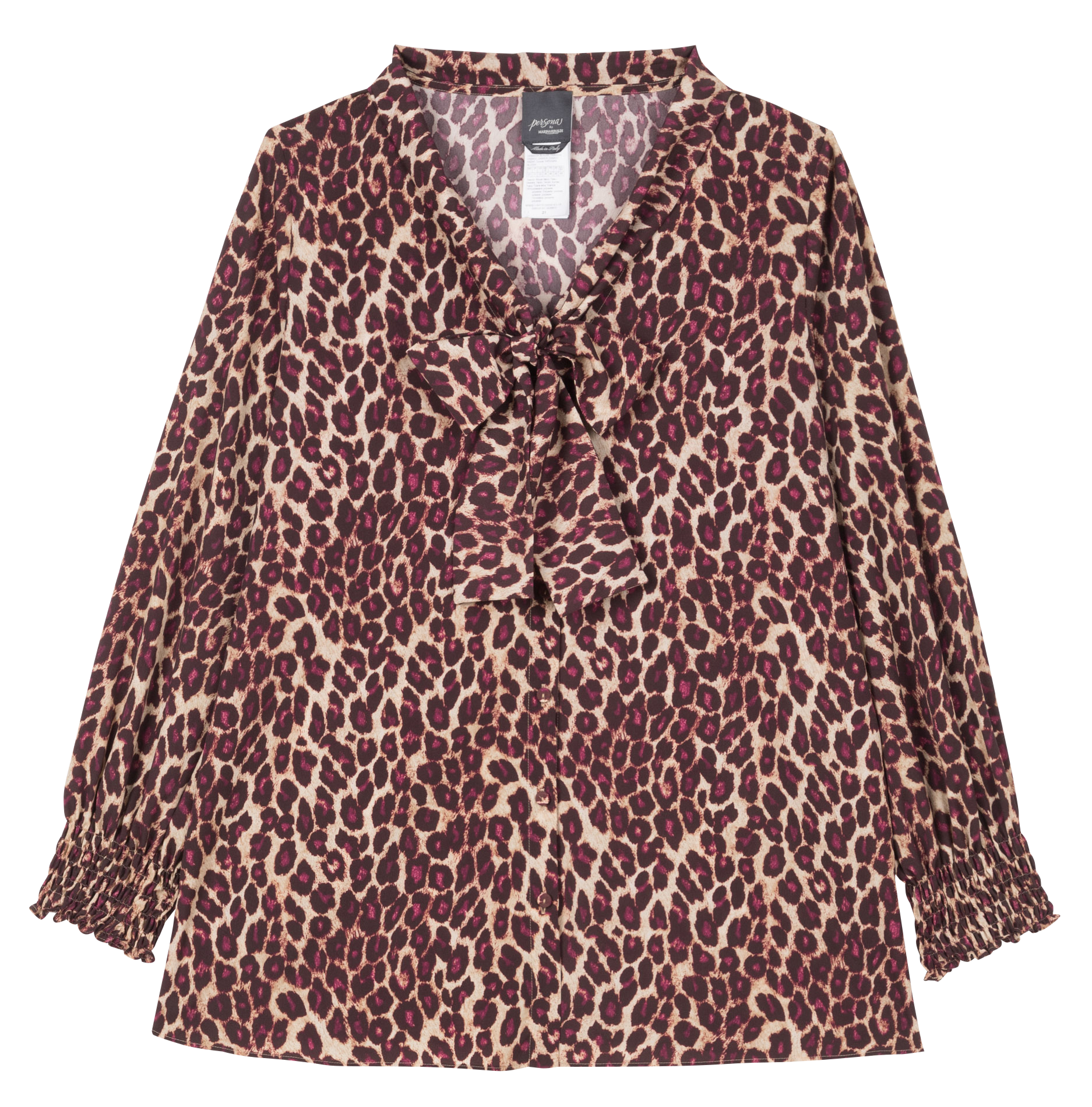 FARNESE - Blouse ample col V à imprimé léopard | Marron