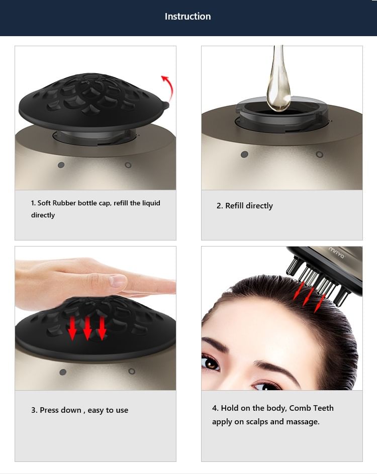 SIMBLER - Hoofdmassageborstel met serumdispenser