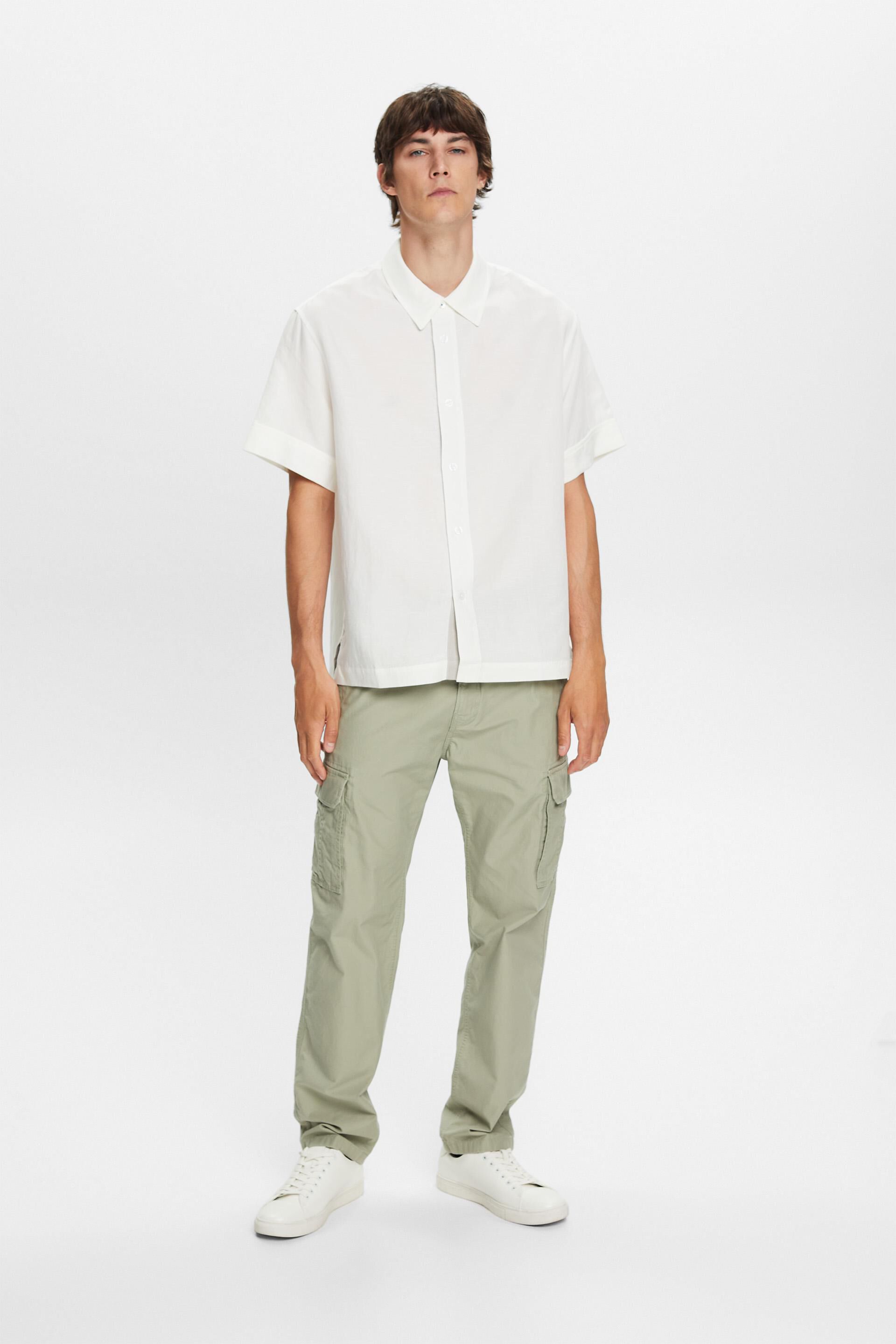 Chemise à manches courtes, lin mélangé